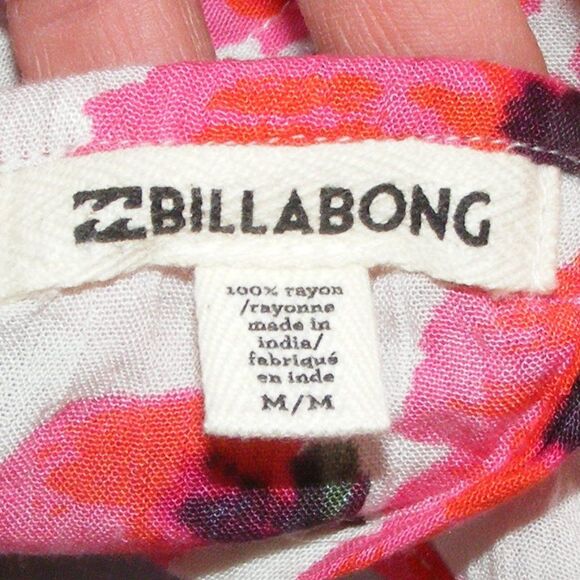 BILLABONG Swim cover/Camisole, M, Cropped, White/Red Floral, Straps - Picture 6 of 11